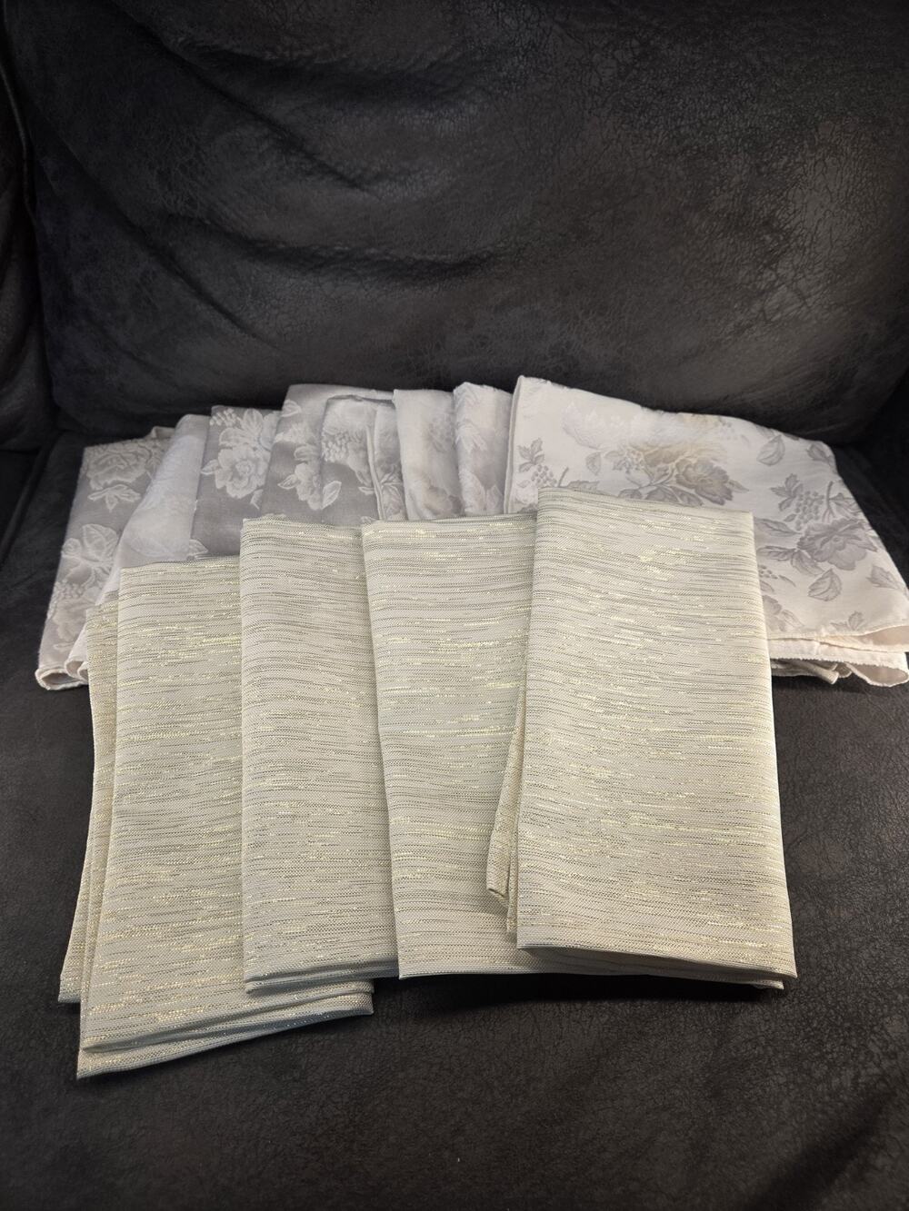 39pc Cloth Napkin Lot Table Linens Cotton Polyester Floral Plaid Ruffle Mixed...